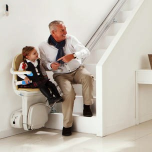 Using a Stair Lift is Easy in Your Atlanta Home - Even a Child Can Do It! (Image via Handicare)