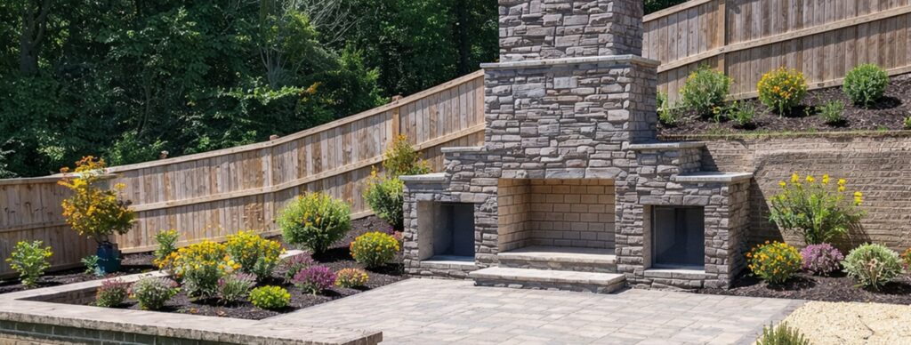 Landscaping and hardscaping for accessibility with level outdoor patios and walkways by Outdoor Spaces