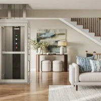 Home elevator systems accommodate wheelchairs and provide smooth, quiet travel between floors while blending seamlessly with the home’s architecture.