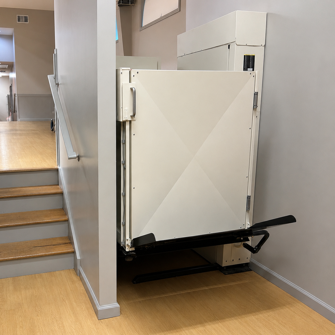 Vertical wheelchair lift for Roswell GA churches, garages and businesses