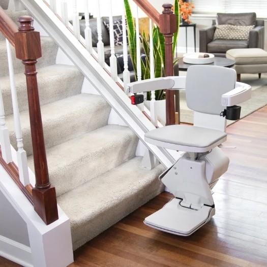 Atlanta stair lifts make multi-story living possible, shown here is a straight stair lift
